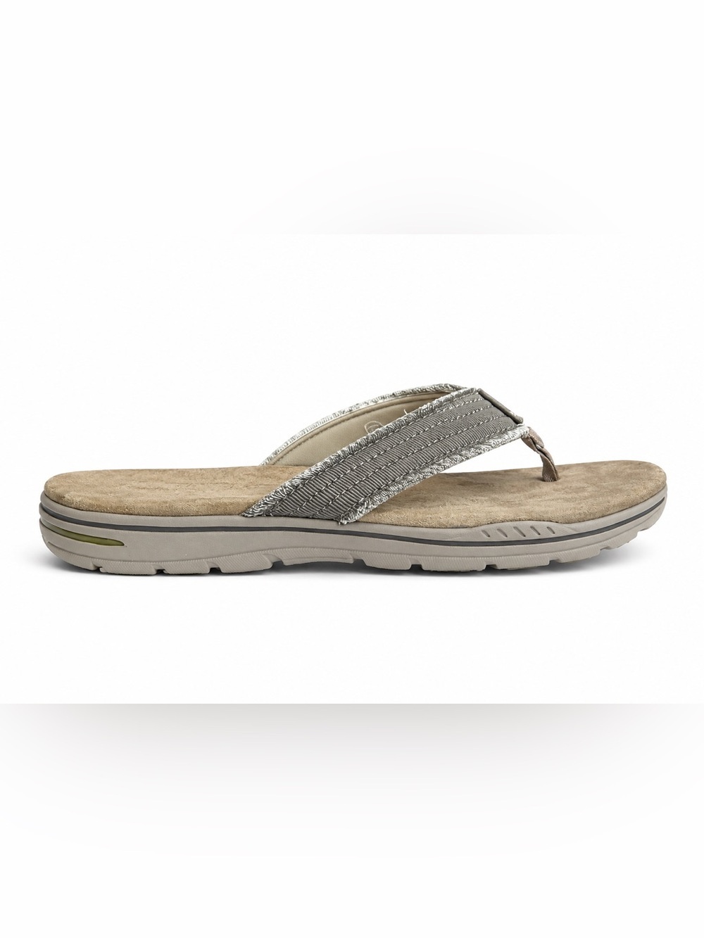 NWT Skechers Relaxed Fit Memory Foam Flip Flop Sandals Khaki Men’s